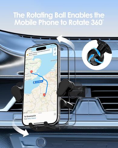 LENTION Car Phone Holder Mount, Air Vent Phone Holder for Car with Triangular Metal Hook, Compatible with iPhone 17/16 Pro Max Samsung Galaxy One-Hand Operation for Safe Driving(G11-V01) in Saudi Arabia