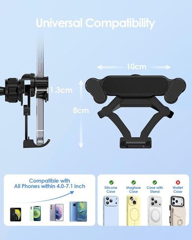 LENTION Car Phone Holder Mount, Air Vent Phone Holder for Car with Triangular Metal Hook, Compatible with iPhone 17/16 Pro Max Samsung Galaxy One-Hand Operation for Safe Driving(G11-V01) in Saudi Arabia