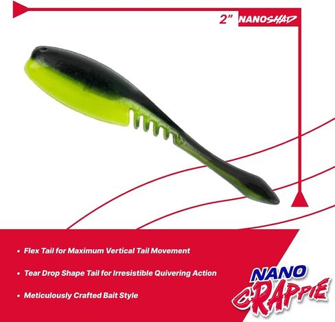 Baitfuel 2’’ NanoShad Black Chartreuse in Saudi Arabia