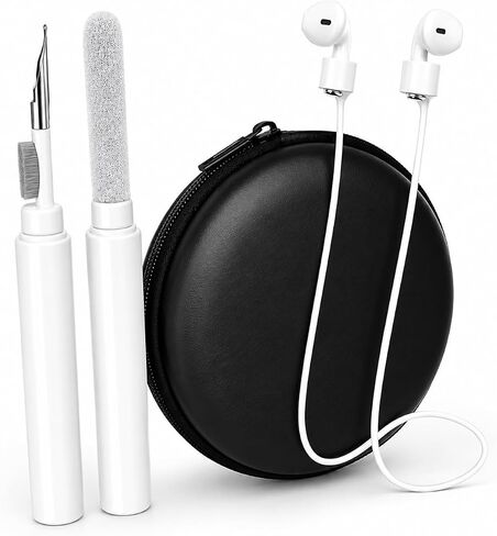 AirPods Accessories Kit 3-in-1 Bundle – Earbud Cleaning Pen, Magnetic Anti-Lost Silicone Strap & Hard Travel Carrying Case for Apple AirPods, Earbuds, Bluetooth Headphones & Wireless Earphones in Saudi Arabia