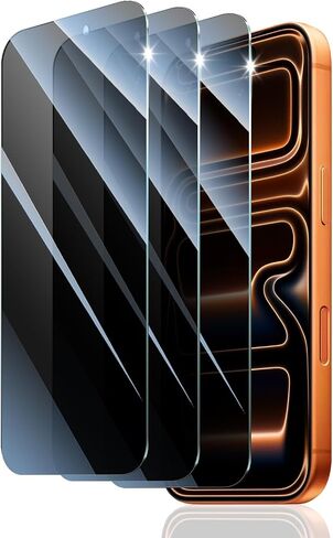 3-Pack Privacy Screen Protector for iPhone 17 Pro Max/16 Pro Max, Anti-Spy Tempered Glass Film, Dark Private Black Protection, 9H Hardness, Anti-Scratch, Bubble Free, Case Friendly in Saudi Arabia