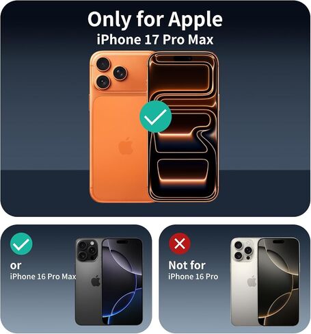 3-Pack Privacy Screen Protector for iPhone 17 Pro Max/16 Pro Max, Anti-Spy Tempered Glass Film, Dark Private Black Protection, 9H Hardness, Anti-Scratch, Bubble Free, Case Friendly in Saudi Arabia
