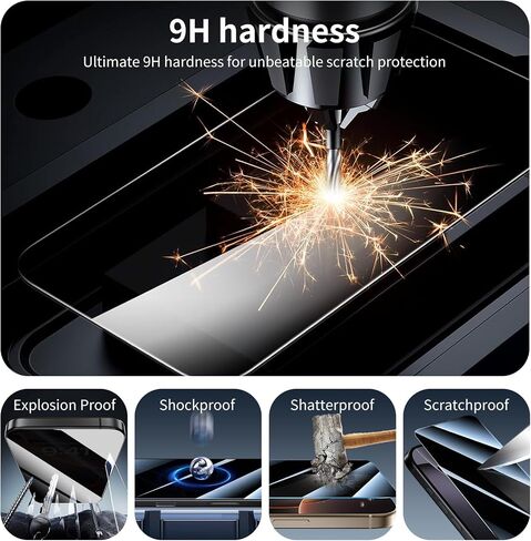 3-Pack Privacy Screen Protector for iPhone 17 Pro Max/16 Pro Max, Anti-Spy Tempered Glass Film, Dark Private Black Protection, 9H Hardness, Anti-Scratch, Bubble Free, Case Friendly in Saudi Arabia