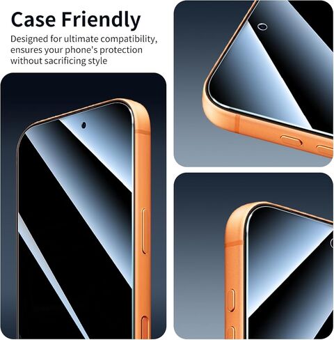 3-Pack Privacy Screen Protector for iPhone 17 Pro Max/16 Pro Max, Anti-Spy Tempered Glass Film, Dark Private Black Protection, 9H Hardness, Anti-Scratch, Bubble Free, Case Friendly in Saudi Arabia