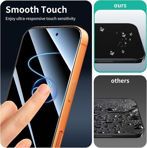 3-Pack Privacy Screen Protector for iPhone 17 Pro Max/16 Pro Max, Anti-Spy Tempered Glass Film, Dark Private Black Protection, 9H Hardness, Anti-Scratch, Bubble Free, Case Friendly in Saudi Arabia