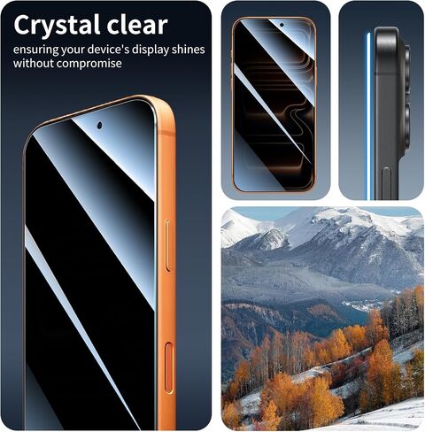 3-Pack Privacy Screen Protector for iPhone 17 Pro Max/16 Pro Max, Anti-Spy Tempered Glass Film, Dark Private Black Protection, 9H Hardness, Anti-Scratch, Bubble Free, Case Friendly in Saudi Arabia
