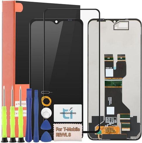 6.6 Inches for T-Mobile REVVL 8 Screen Replacement for REVVL 8 TMRV085G LCD Display Touch Screen Digitizer Assembly with Repair Tools (Black) in Kuwait