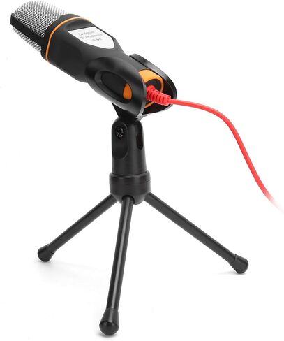 Yoidesu Plug and Play Omnidirectional Condenser Microphone Kit with Foldable Tripod Stand, Wired Computer Mic with Builtin Windproof Sponge, High Sensitivity 1.8m/5.9ft Cable for (Black) in Saudi Arabia