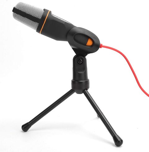 Yoidesu Plug and Play Omnidirectional Condenser Microphone Kit with Foldable Tripod Stand, Wired Computer Mic with Builtin Windproof Sponge, High Sensitivity 1.8m/5.9ft Cable for (Black) in Saudi Arabia