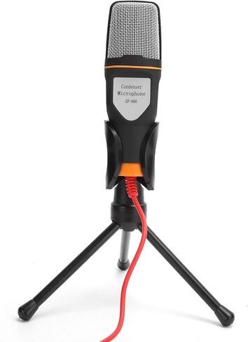Yoidesu Plug and Play Omnidirectional Condenser Microphone Kit with Foldable Tripod Stand, Wired Computer Mic with Builtin Windproof Sponge, High Sensitivity 1.8m/5.9ft Cable for (Black) in Saudi Arabia