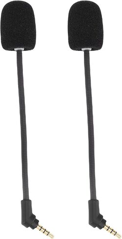 2Pcs Replacement Microphone Compatible with Cloud S & Cloud Gaming Headsets, 3.5mm Noise Cancelling Detachable Boom Mic with Windscreen, Clear Sound for in Saudi Arabia