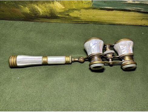Opera Glasses Binoculars with French Brass Engraving, Portable Compact Design for Concerts Theater and Bird Watching, Refined Accessory for Women, White Finish, Beden in Saudi Arabia