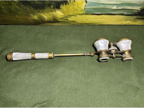 Opera Glasses Binoculars with French Brass Engraving, Portable Compact Design for Concerts Theater and Bird Watching, Refined Accessory for Women, White Finish, Beden in Saudi Arabia