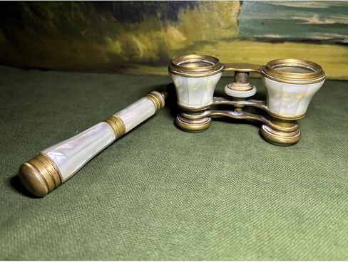 Opera Glasses Binoculars with French Brass Engraving, Portable Compact Design for Concerts Theater and Bird Watching, Refined Accessory for Women, White Finish, Beden in Saudi Arabia