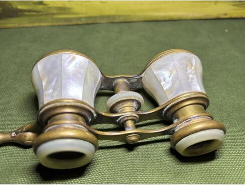 Opera Glasses Binoculars with French Brass Engraving, Portable Compact Design for Concerts Theater and Bird Watching, Refined Accessory for Women, White Finish, Beden in Saudi Arabia