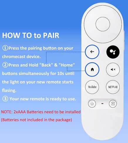 Replacement Voice Remote for Google Chromecast 4K Snow HD TV, for Chromecast with Google-TV Remote, for GoogleTV HD/ 4K Snow Streaming Stick，for G9N9N, GA01919-US in Saudi Arabia
