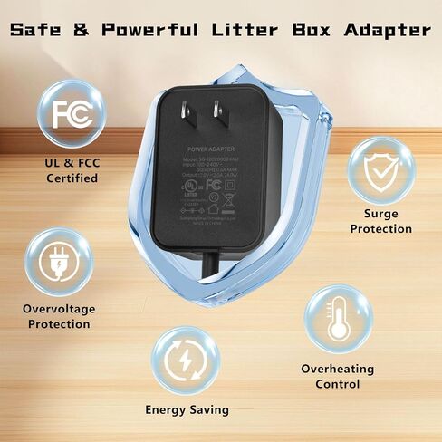 12V DC Power Supply, Replacement for PetKit Self Cleaning Cat Litter Box, Litter Box Power Cord Compatible with PetKit Self Cleaning Cat Litter Box in Saudi Arabia