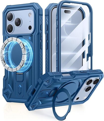 FNTCASE for iPhone 17 Pro-Max Case with Magnetic Kickstand Blue in Kuwait