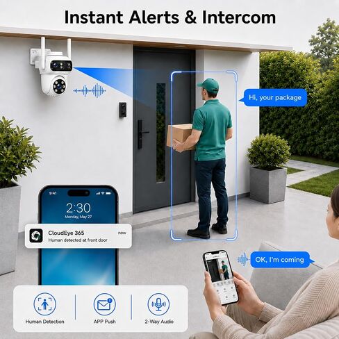 CAMCAMP Triple-Lens Wireless Security Camera System Outdoor with 12 Views in Saudi Arabia