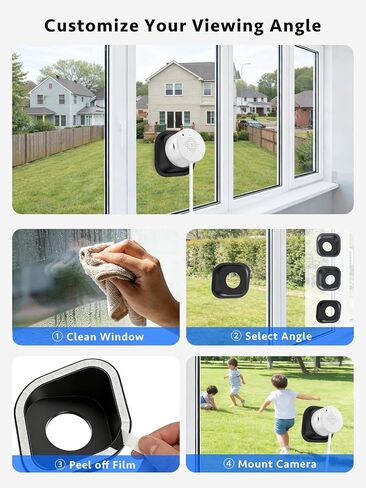 Septekon 2K Window Security Camera, 2.4G & 5G WiFi, No-Drill 18° Tilt Mount in Saudi Arabia