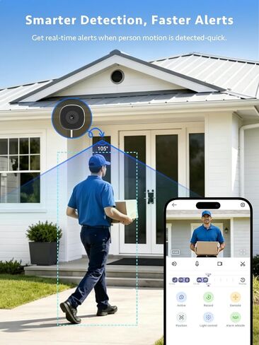 Septekon 2K Window Security Camera, 2.4G & 5G WiFi, No-Drill 18° Tilt Mount in Saudi Arabia