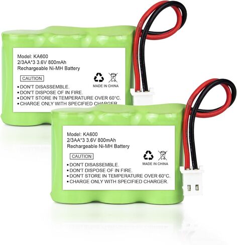 JINTION 3.6V 2/3AA 800 mAh Battery Replacement for Kaito KA500 KA550 KA600 5-Way Weather Alert Shortwave Radio, Eton/GRUNDIG FR200 FR200G FR250 FR300 FR350 FR370 FR400 FR405 FR600 FR600B Radio in Kuwait