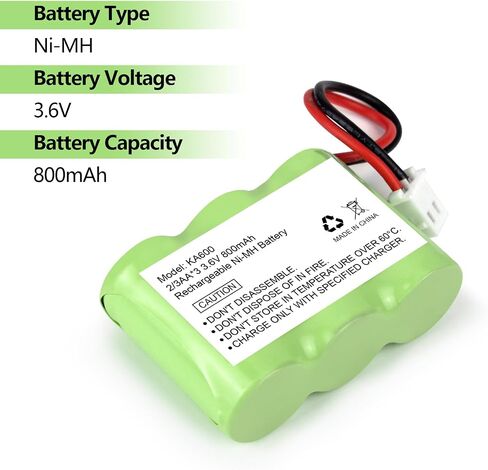 JINTION 3.6V 2/3AA 800 mAh Battery Replacement for Kaito KA500 KA550 KA600 5-Way Weather Alert Shortwave Radio, Eton/GRUNDIG FR200 FR200G FR250 FR300 FR350 FR370 FR400 FR405 FR600 FR600B Radio in Kuwait