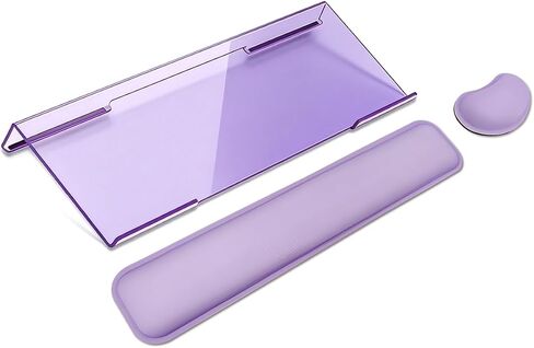 Computer Keyboard Wrist Rest Stand Set for Desktop, Keyboard Holder Easy Typing with Wrist Pad for Office, Home, School - Purple in Saudi Arabia