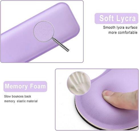 Computer Keyboard Wrist Rest Stand Set for Desktop, Keyboard Holder Easy Typing with Wrist Pad for Office, Home, School - Purple in Saudi Arabia