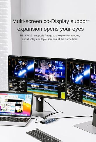 1000M Network Port,100W PD Fast Charging,4K60HZ HDMI,11-in-1 USB-C Hub Docking Station, Dual Card Reader, USB,VGA, HDMI, RJ45 in Saudi Arabia