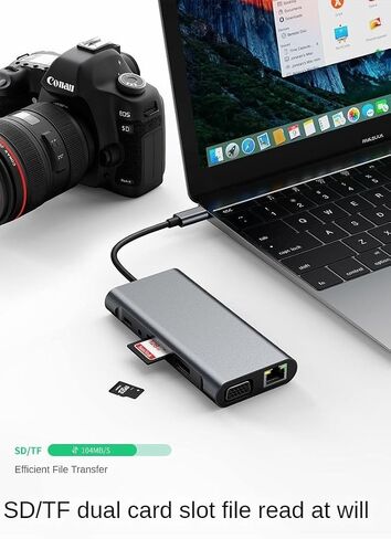 1000M Network Port,100W PD Fast Charging,4K60HZ HDMI,11-in-1 USB-C Hub Docking Station, Dual Card Reader, USB,VGA, HDMI, RJ45 in Saudi Arabia