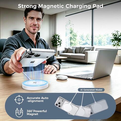 [Apple MFi Certified]Magnetic Charger for iPhone,15W Apple Mag safe Charger in Kuwait