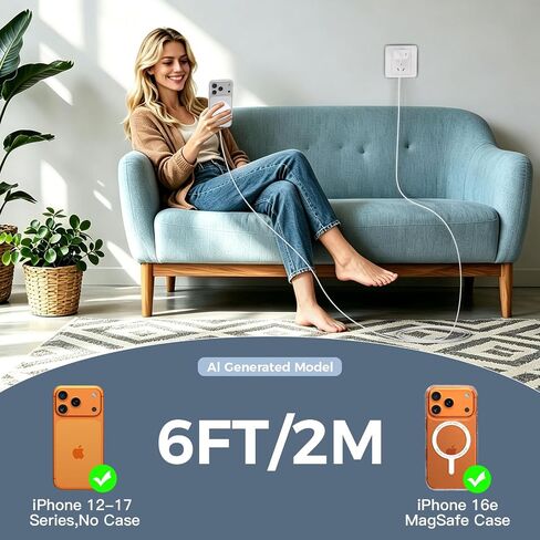 [Apple MFi Certified]Magnetic Charger for iPhone,15W Apple Mag safe Charger in Kuwait