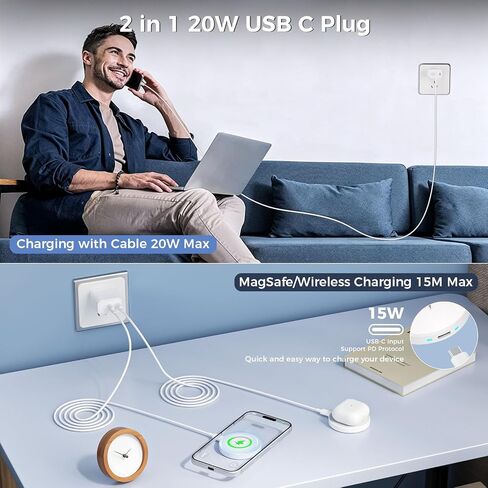 [Apple MFi Certified]Magnetic Charger for iPhone,15W Apple Mag safe Charger in Kuwait