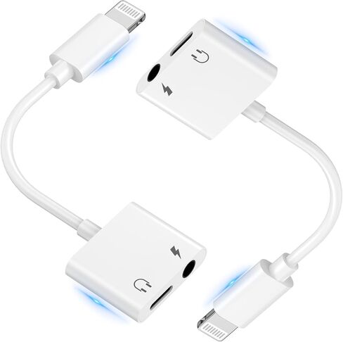 2-in-1 Headphones Adapter for iPhone 14 13 12 [Apple MFi Certified] in Kuwait