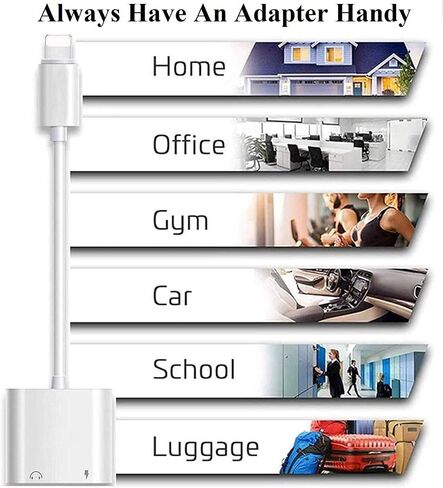 2-in-1 Headphones Adapter for iPhone 14 13 12 [Apple MFi Certified] in Kuwait
