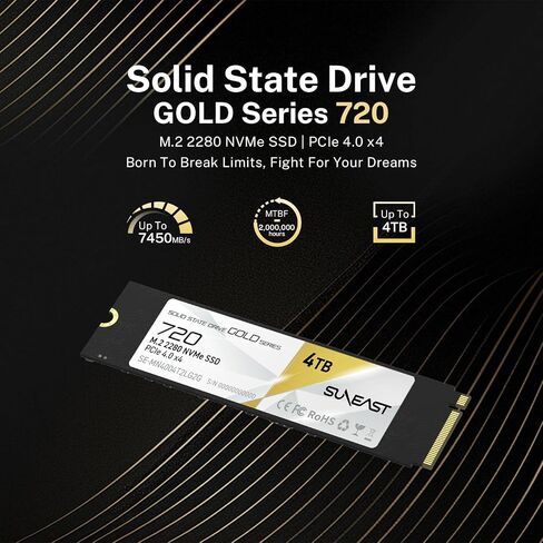 SUNEAST 1TB M.2 2280 PCIe4.0 NVMe Gen4x4 Internal SSD Gold in Saudi Arabia