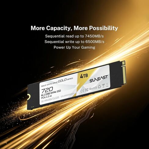 SUNEAST 1TB M.2 2280 PCIe4.0 NVMe Gen4x4 Internal SSD Gold in Saudi Arabia