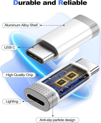 𝟒𝐏𝐚𝐜𝐤 𝐔𝐩𝐠𝐫𝐚𝐝𝐞𝐝 Lightning to USB C Adapter for iPhone15/16/17 Pro/17 Pro Max,Fast Charging&Data Transfer,Type C Charger Connector Cable for 17/16,Serial Adapter-Not for Headphone/OTG in Saudi Arabia