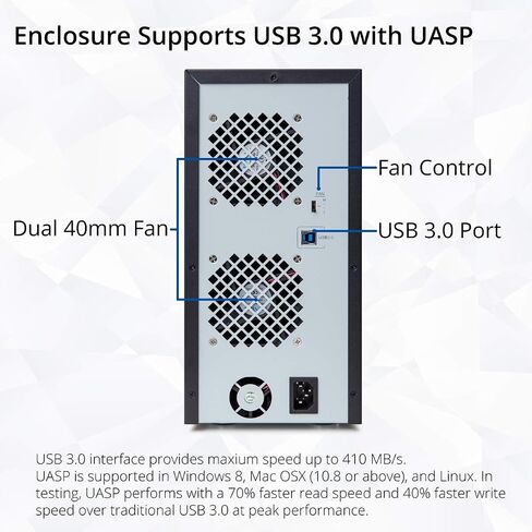 حاوية محرك الأقراص الصلبة الخارجية Casafoyer Sy-Enc5119 ذات 8 فتحات USB 3.0 SATA (عبوة من قطعتين) in Kuwait