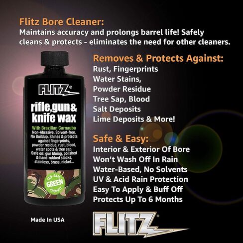 FLITZ 7.6 oz Rifle, Gun & Knife Wax + 16″ × 16″ Microfiber Cloth in Saudi Arabia