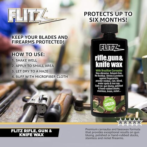 FLITZ 7.6 oz Rifle, Gun & Knife Wax + 16″ × 16″ Microfiber Cloth in Saudi Arabia