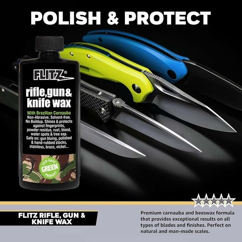 FLITZ 7.6 oz Rifle, Gun & Knife Wax + 16″ × 16″ Microfiber Cloth in Saudi Arabia
