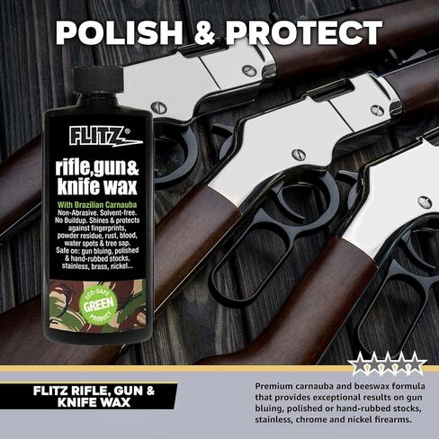 FLITZ 7.6 oz Rifle, Gun & Knife Wax + 16″ × 16″ Microfiber Cloth in Saudi Arabia