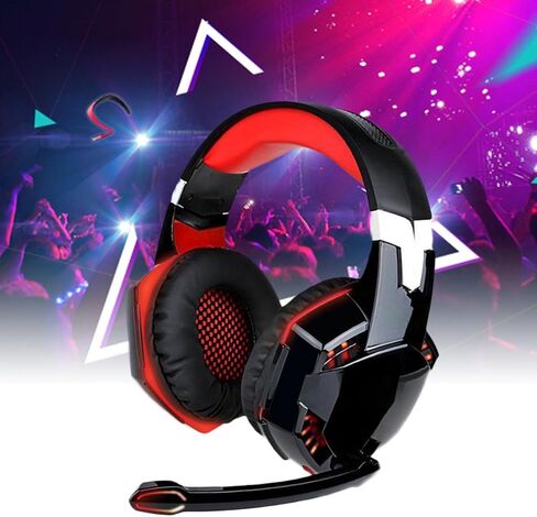SHINEOFI Gaming Headset with Mic for Computer, 50mm Driver, Red in Kuwait