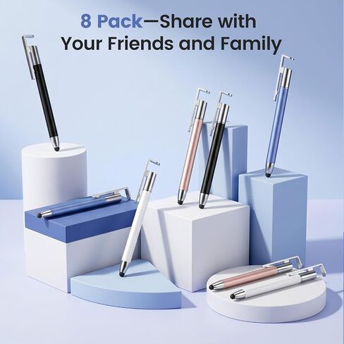 قلم MEKO Stylus لشاشة اللمس، 8 أقلام مصفف شعر مع غطاء وحامل in Kuwait