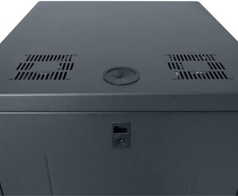 Lowell LDR-1824 LDR Series 18U x 24 Inches Deep Designer AV Rack with Tempered Glass Door; Solid Top with Vents and Cable Entry Port(s); Steel Rear Door; Removable Side Panels in Saudi Arabia