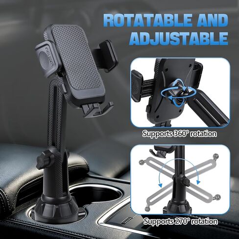 Car Cup Phone Holder, 360° Rotation Phone Mount Cellphone Cradle in Saudi Arabia