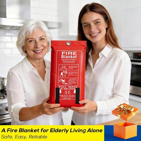 FLASLD 4 Pack Fire Blanket for Home and Kitchen, 40x40 Inch Fiberglass Fire Blankets Emergency for People, Fire Suppression Blankets for School Fireplace Grill Car Office Garage Welding Warehouse in Saudi Arabia