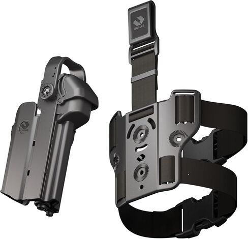 Orpaz T40 Pro G19 Light-Bearing Holster, Level 3 OWB Tactical Holster, Compatible with Glock 19, Fits Medium Pistol Lights, Optics-Ready, Adjustable, w/Added Drop Leg Attachment in Kuwait